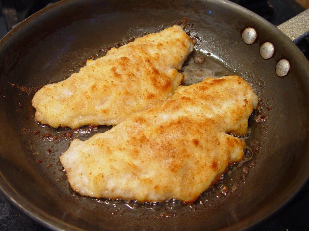 browned fish