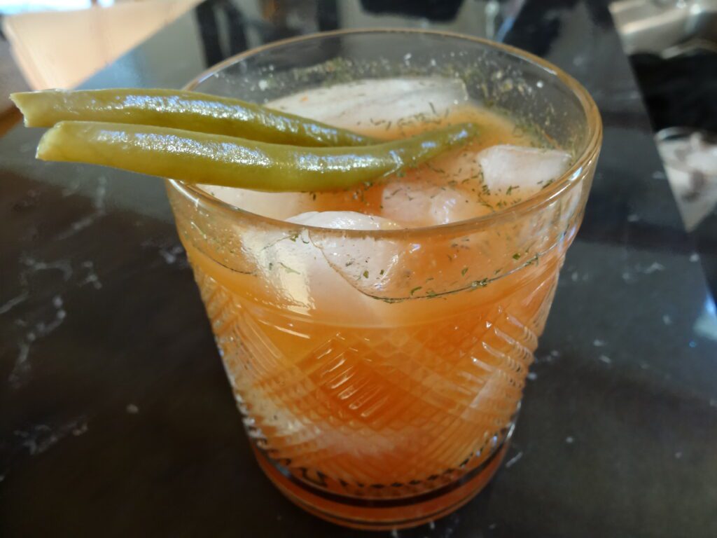 Bloody Mary with pickled green beans
