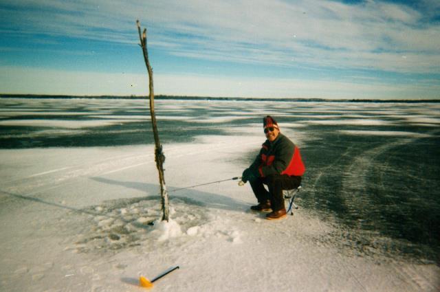 Ice fishing on Kabetogama