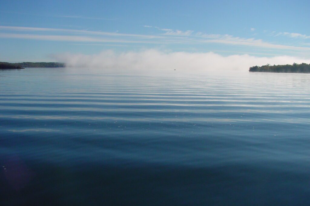 fog on lake at st germain