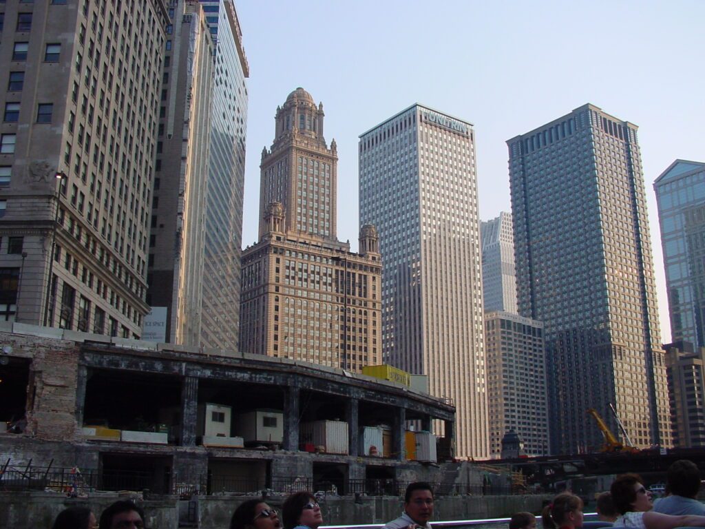 buildings along Chicago River
